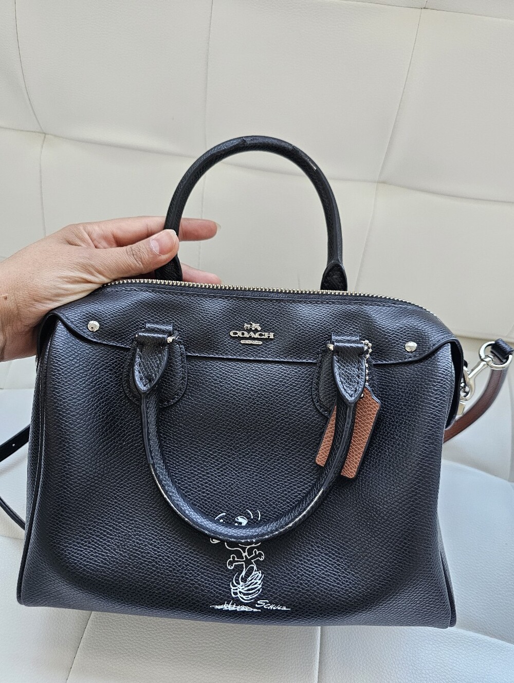 Coach Black Leather Satchel with Shoulder Strap - Picture 3 of 13